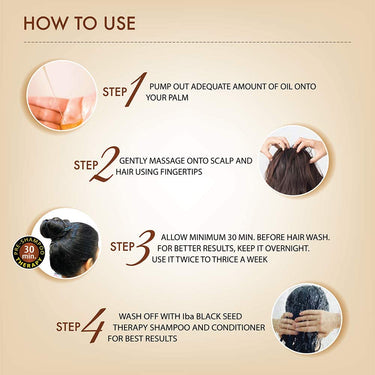 Iba Professional Black Seed Therapy Hair Oil - 240ml | Lightweight | Non-Sticky | Mineral Oil Free | Halal Certified & Vegan